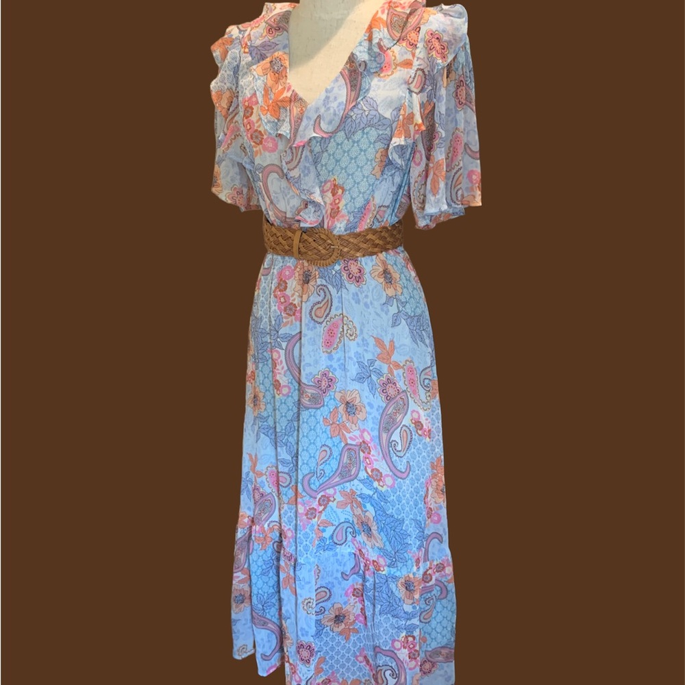 NEW PATCHWORK RUFFLED DRESS - Picture 5 of 10